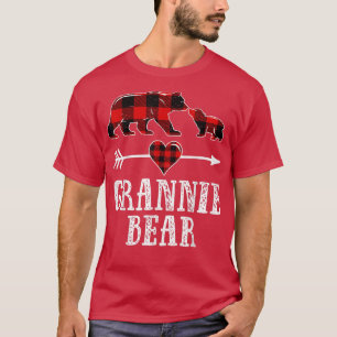 Camiseta Grannie Bear, Xadrez de Urso da Vovó de Natal Paja