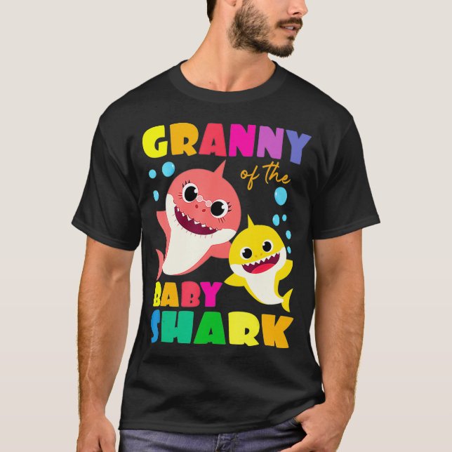 Camiseta Granny Of The Baby Shark Birthday Granny Shark _1  (Frente)