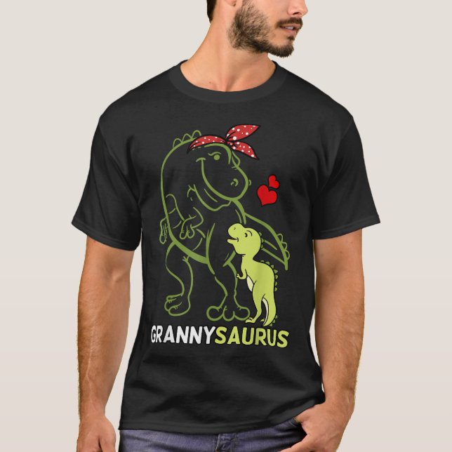 Camiseta Grannysaurus Granny Tyrannosaurus Dinosaur Baby Mo (Frente)