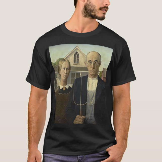 Camiseta Grant Wood - American Gothic (Frente)