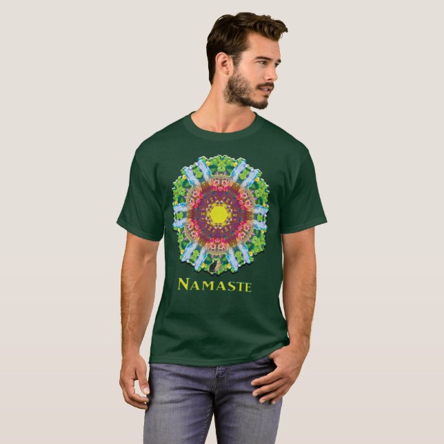 Camiseta Granular Namaste Kaleidoscópio (Frente Completa)
