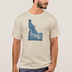 Camiseta Grão de Madeira de Casa em Idaho