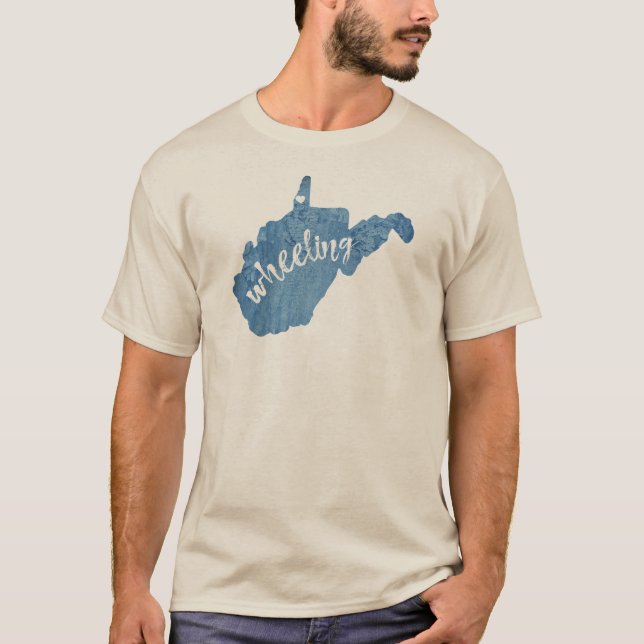 Camiseta Grão de madeira de Wheeling West Virginia (Frente)