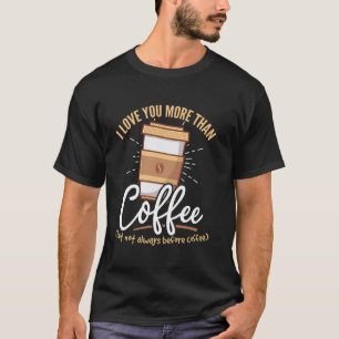 Camiseta Grãos de Café - Eu te amo mais do que café