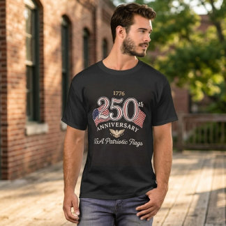Camiseta Grap Vintage EUA 250º Aniversário Bandeiras Patrió