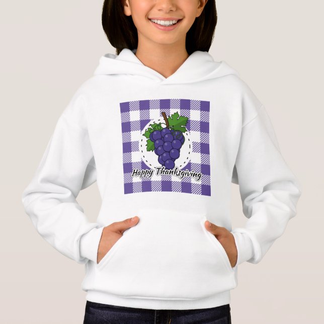 Camiseta Grape on Violet Plaid - Happy Thanksgiving (Frente)
