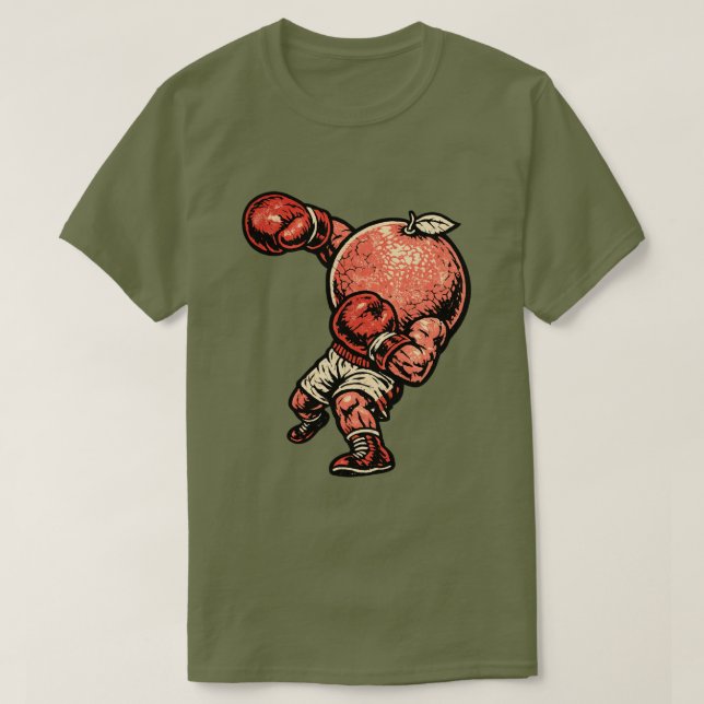 Camiseta Grapefruit Knockout Puncher — Boxeador Retro Vinta (Frente do Design)