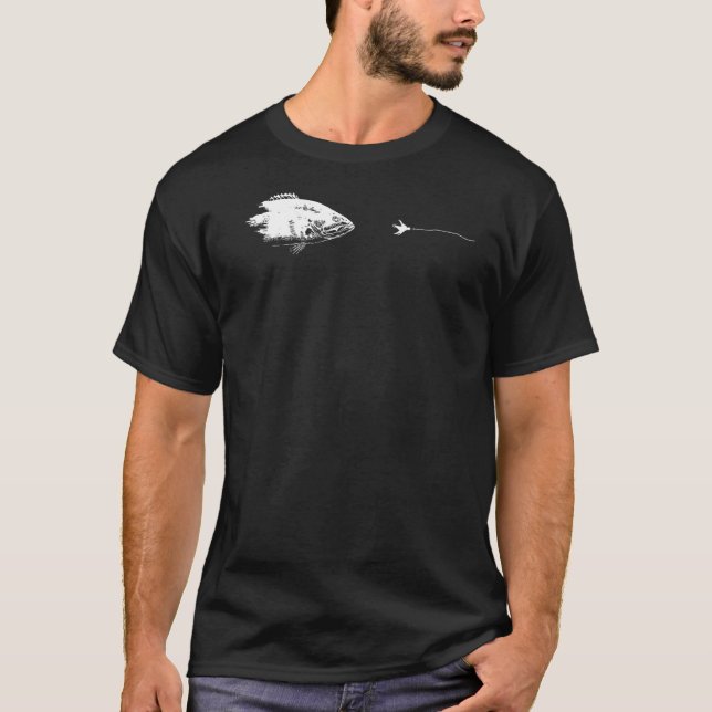 Camiseta Graphic Fly Fishing Hook Line  Fish Smallmouth Bas (Frente)