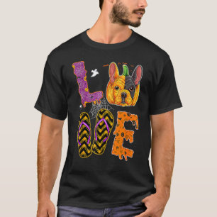 Camiseta Graphic Love French Bulldog Halloween Pumpkin Dog