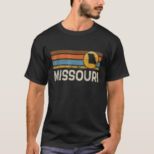 Camiseta Graphic Missouri State Map Vintage Retro Stri