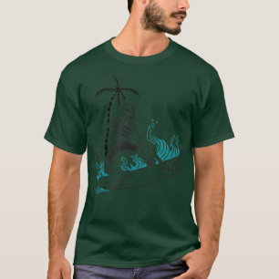 Camiseta Graphic Skeleton Surfing Men Beach No Verão