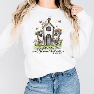 Camiseta Graphic Tee For Women Christian Sweatshirt Floral