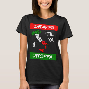 Camiseta Grappa Til Ya Droppa Tricolore Itália Mapa de Sina