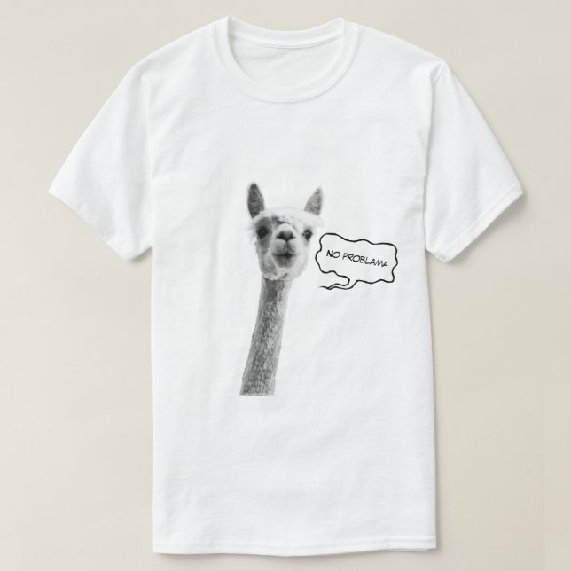 Camiseta Grappig tshirt met lama en de tekst noproblama (Frente do Design)
