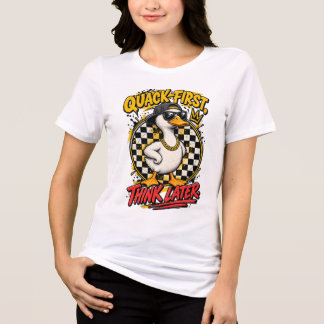 Camiseta Grasne Primeiro Pense Depois Turma do Pato Maneiro