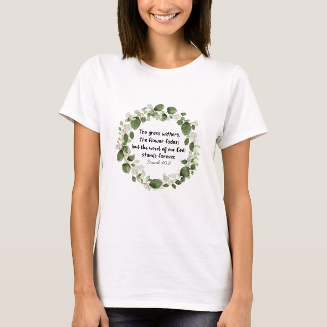 Camiseta Grass Without Bíblia Verse Watercolor Eucalyptus (Frente)