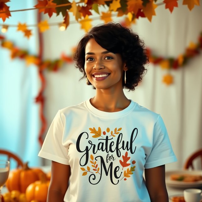Camiseta Grateful for Me Fall Foles Graphic (Criador carregado)