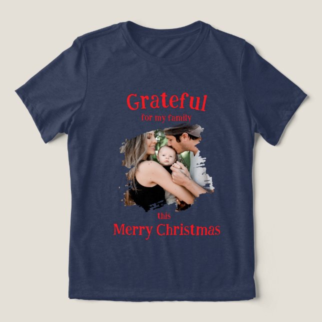 Camiseta Grateful for My Family Christmas  (Design frontal)