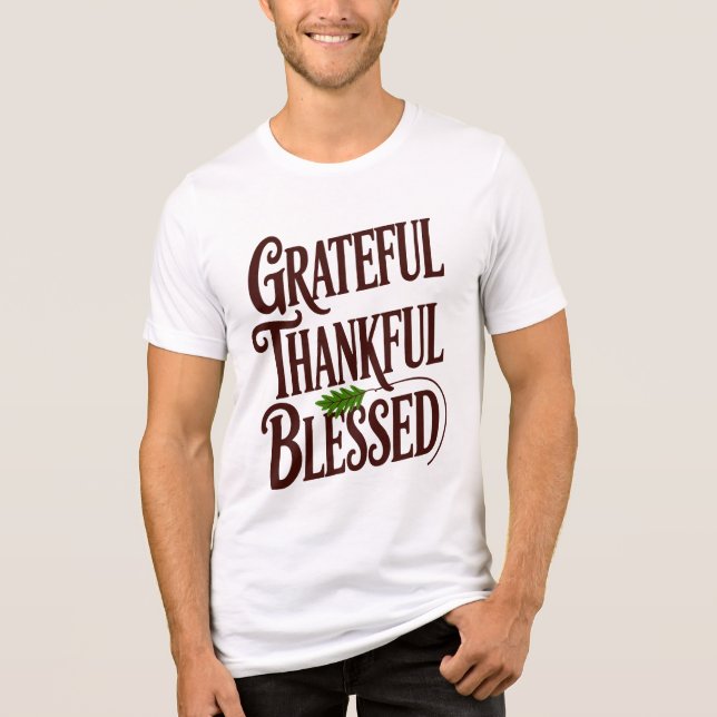 Camiseta Grateful Obrigados Inspiracionais abençoados (Frente)