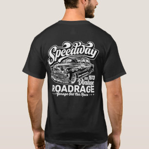 Camiseta Grático Branco de Corrida de Carro Clássico de Spe
