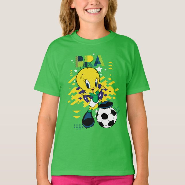 Camiseta Grático do TWEETY™ Time Brasil Futebol (Frente)
