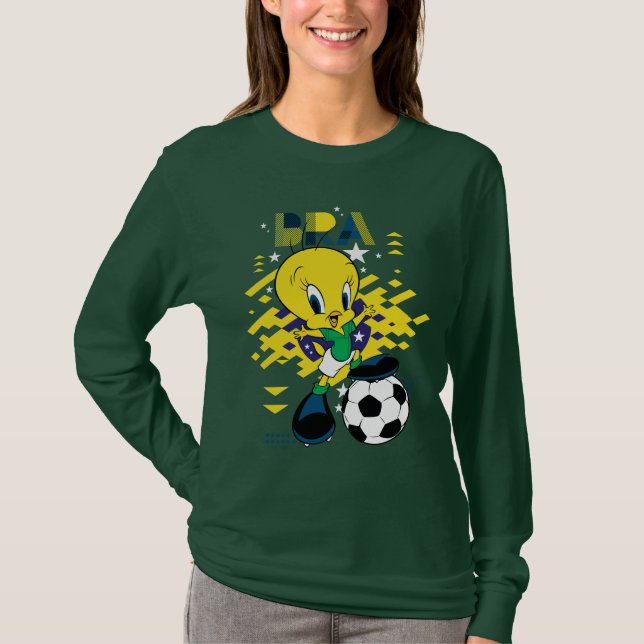 Camiseta Grático do TWEETY™ Time Brasil Futebol (Frente)