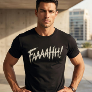 Camiseta Grático 'FAAAAHH!' preto básico angustiado