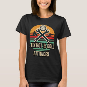 Camiseta Grático Retro de Tecnologia de HVAC - Humor Azul E