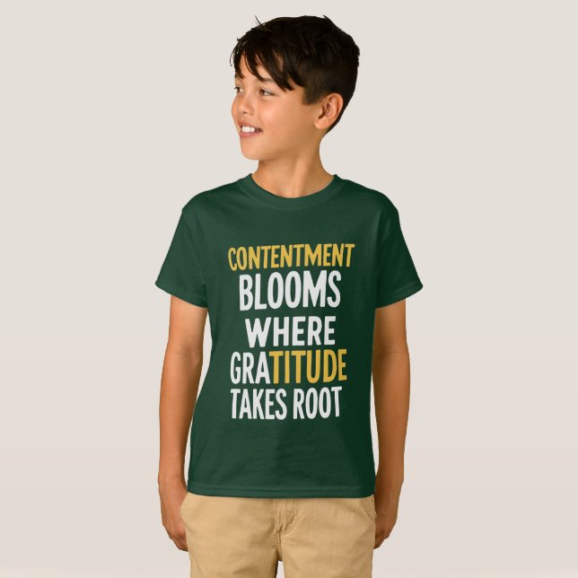 Camiseta Gratidão Cresce - citações inspiradoras (Frente Completa)