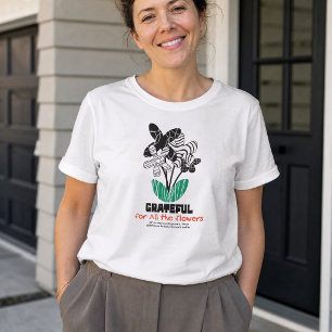 Camiseta Gratidão Floral Amante de Flores Botânicas