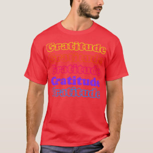 Camiseta Gratidão Múltiplas Cores de Gradação de Texto Mini
