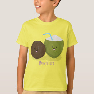 Camiseta Grátis feliz desenho animado de coconuts kawaii