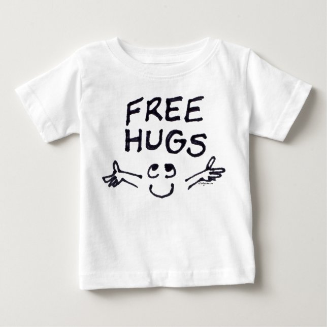 Camiseta Grátis Hugs Cartoon Toddler (Frente)