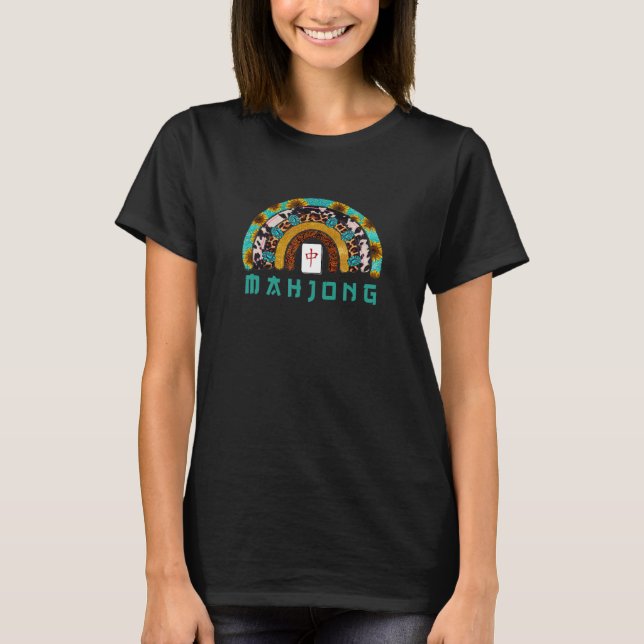 Camiseta Grátis Mahjong Rainha Diversão Chinesa roupa de Jo (Frente)