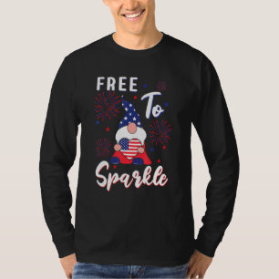 Camiseta Grátis para Sparkle Patriotic Gnomo 4 de julho Gno