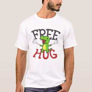 Camiseta Grátis T Rex Hugs Dia de os namorados Dinossauro B
