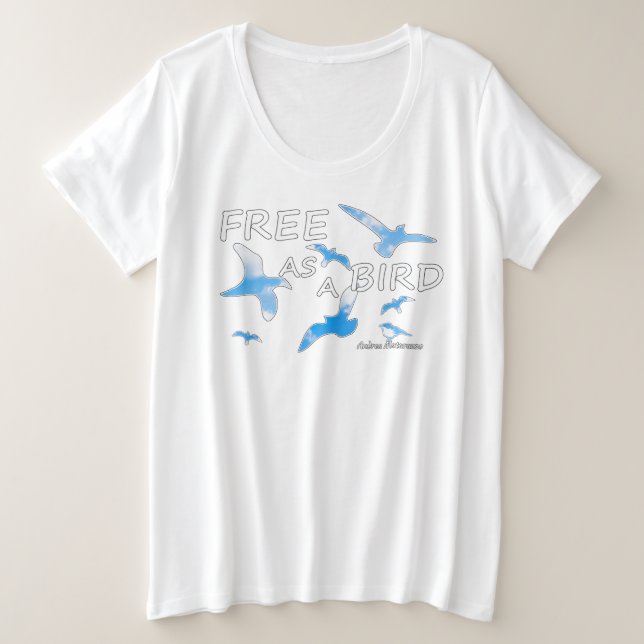 Camiseta Gratuito como Pássaro 2 (Frente do Design)