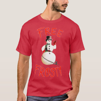 Camiseta Gratuito Natal congelado com o presente das coroas