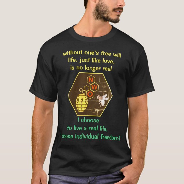 Camiseta Gratuito = vida real (escuro) (Frente)