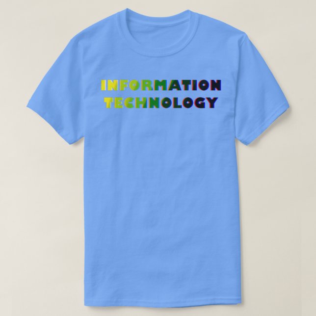 Camiseta Grau de tecnologia da informação ShinyGlitchy Text (Frente do Design)