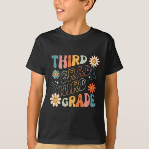Camiseta Grau Groovy De Volta Para Estudante Da Equipe Da E