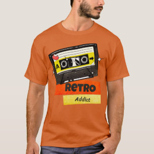 Camiseta Gravação de cassete de áudio com viciado retroativ