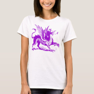 Camiseta Gravação de Dragões - Roxo