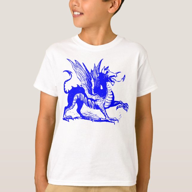 Camiseta Gravação do Dragão - Azul (Frente)