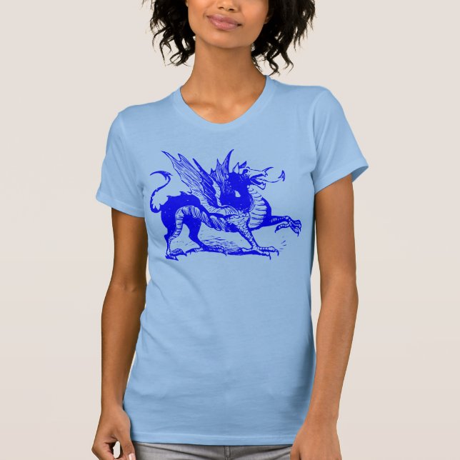Camiseta Gravação do Dragão - Azul (Frente)