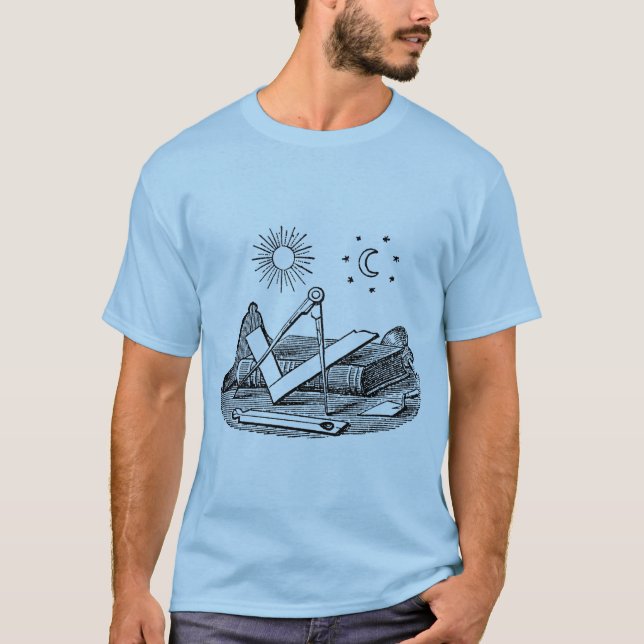 Camiseta Gravação masônica G Kenning Blockcut do século 19 (Frente)