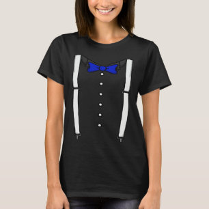 Camiseta Gravata Borboleta Azul Suportes Cinto Tuxedo Grava