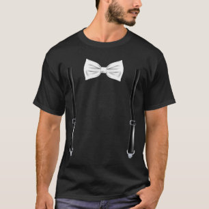 Camiseta Gravata Borboleta Com Suspensórios Casamento Engra