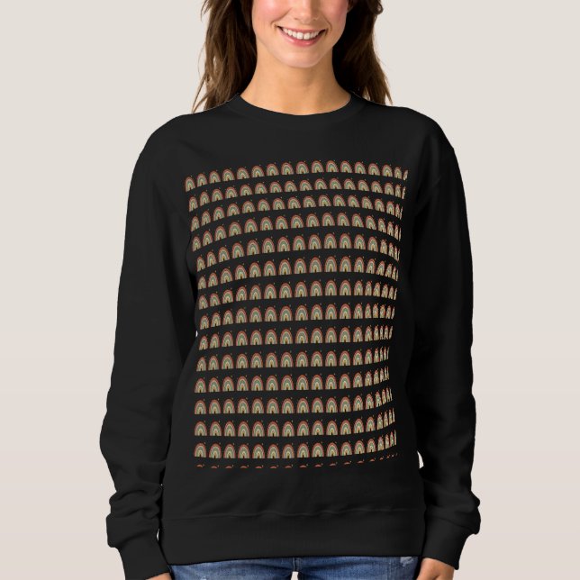 Camiseta Gravata com Padrão Arco-íris Boho (Frente)