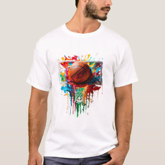 Camiseta Gravata Tie Dye Colorida de Basquete
